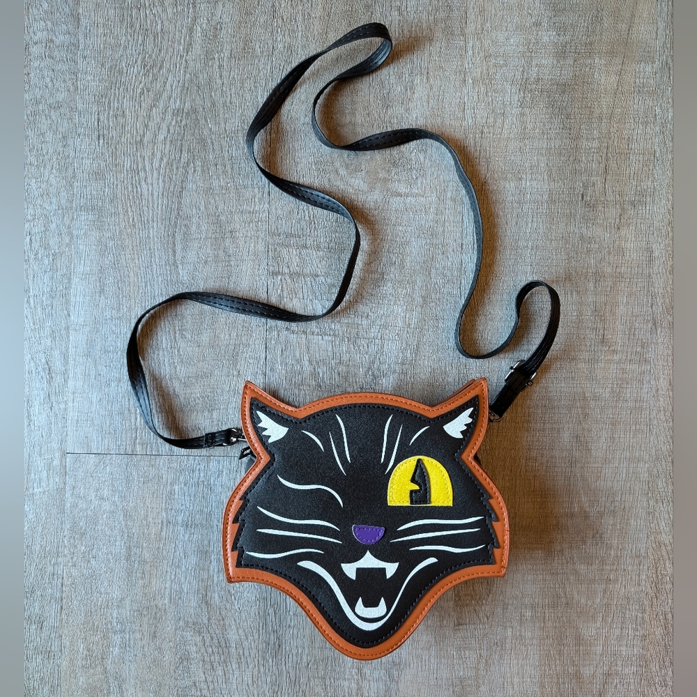Spirit Halloween Black Cat Crossbody Purse - NWOT
